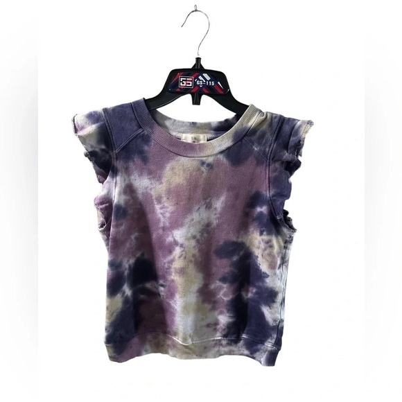 T.La ANTHROPOLOGIE TIE DYE RUFFLED SWEATSHIRT TANK size XS NWT - Picture 3 of 6